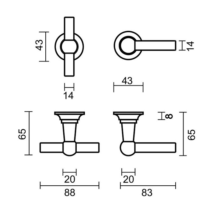 HDD Anthracite gray door handles Petra T+L Carbon