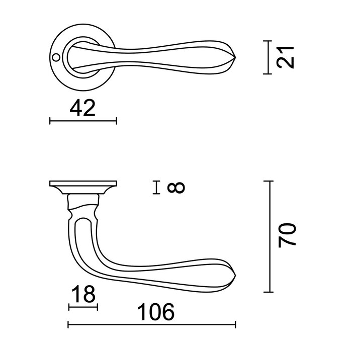 HDD Poignées de porte gris anthracite Gretana Carbon