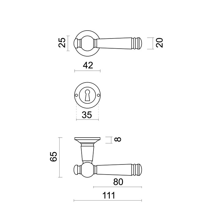 HDD Anthracite gray door handles Anna-Lucia Carbon