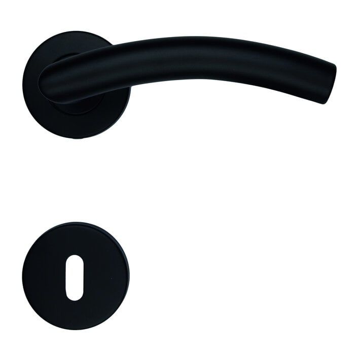 HDD Zwarte gebogen deurklinken GI SHAPE