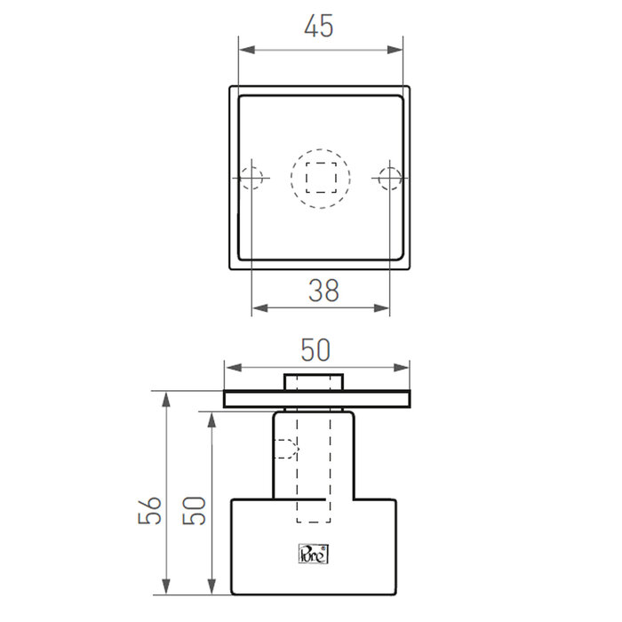 Dauby Paar Türknöpfe auf quadratischer Rosette aus gealtertem schwarzem Eisen