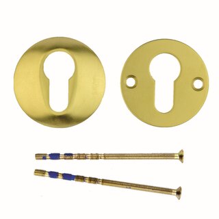 HDD Security cylinder plates 10 mm - matt gold - Round PZ