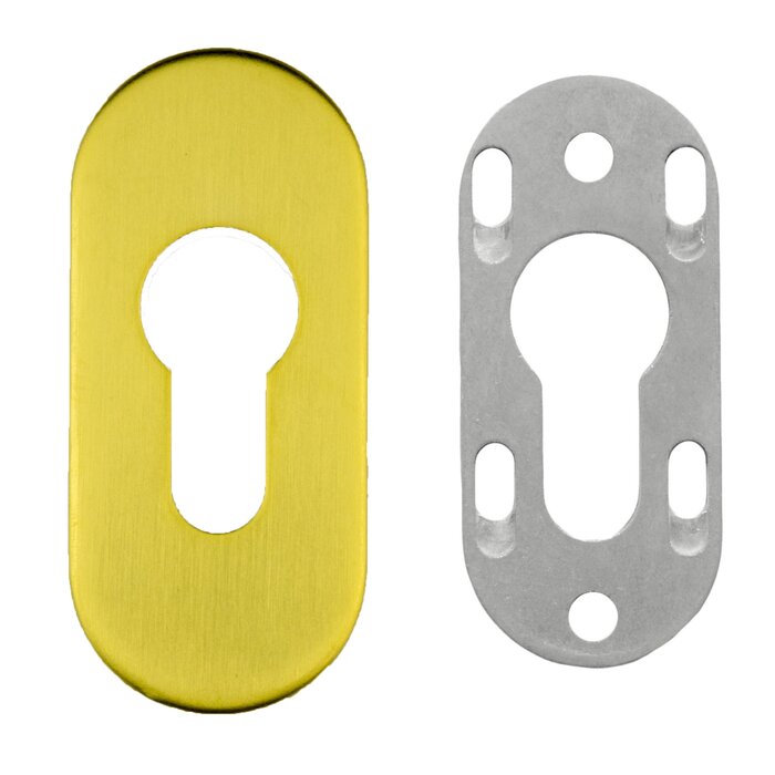 HDD 1 Plaque cylindre de sécurité ovale 9 mm - or mat