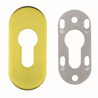 HDD 1 Veiligheidscilinderplaatje ovaal 6mm - Mat goud