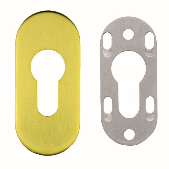 HDD 1 Sicherheitszylinderplatte oval 6mm - Mattgold
