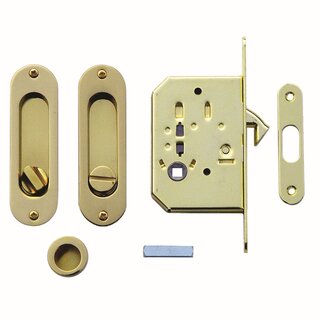 HDD Schiebetürschüssel FRA oval pro Set mit Schloss – Gold