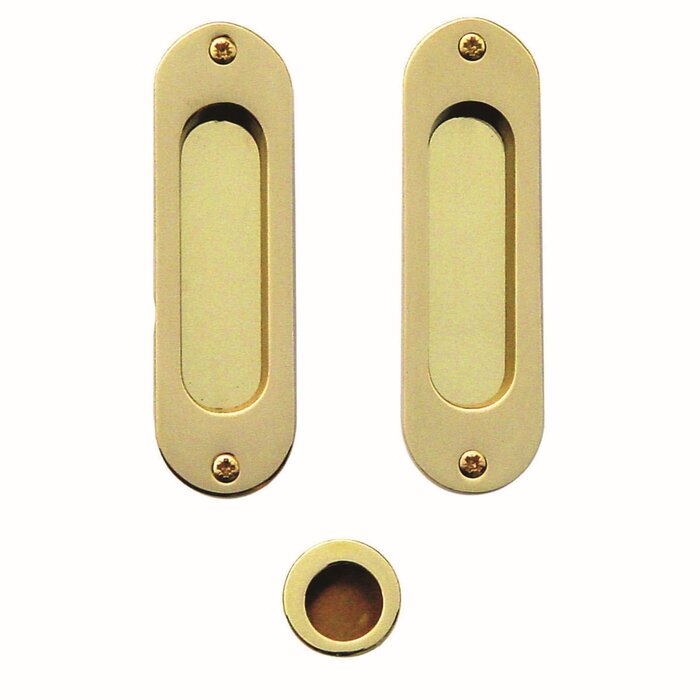 HDD Sliding door handle FRA oval per set yellow gold