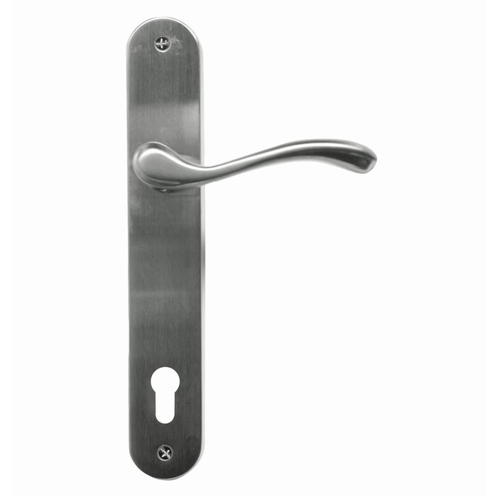 HDD Poignées de porte Erica aspect inox sur plaque ovale