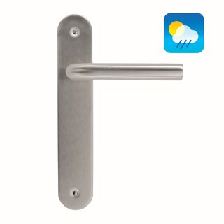 HDD Stainless steel door handles 'L shape' on plate