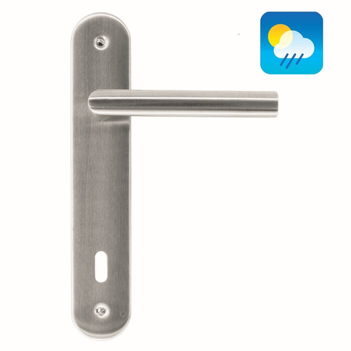 HDD Stainless steel door handles 'I shape' on oval plate