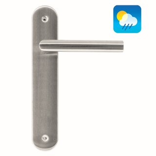 HDD Stainless steel door handles 'I shape' on plate