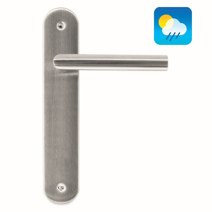 HDD Stainless steel door handles 'I shape' on oval plate