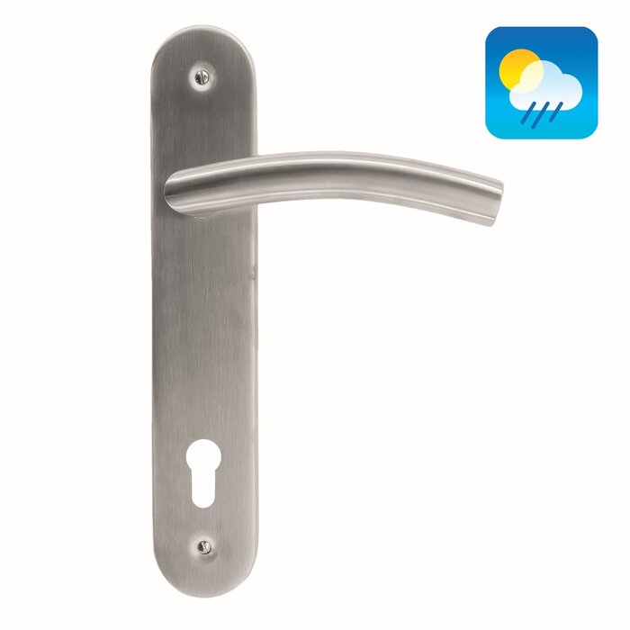 HDD Stainless steel door handles 'GI shape' on oval plate