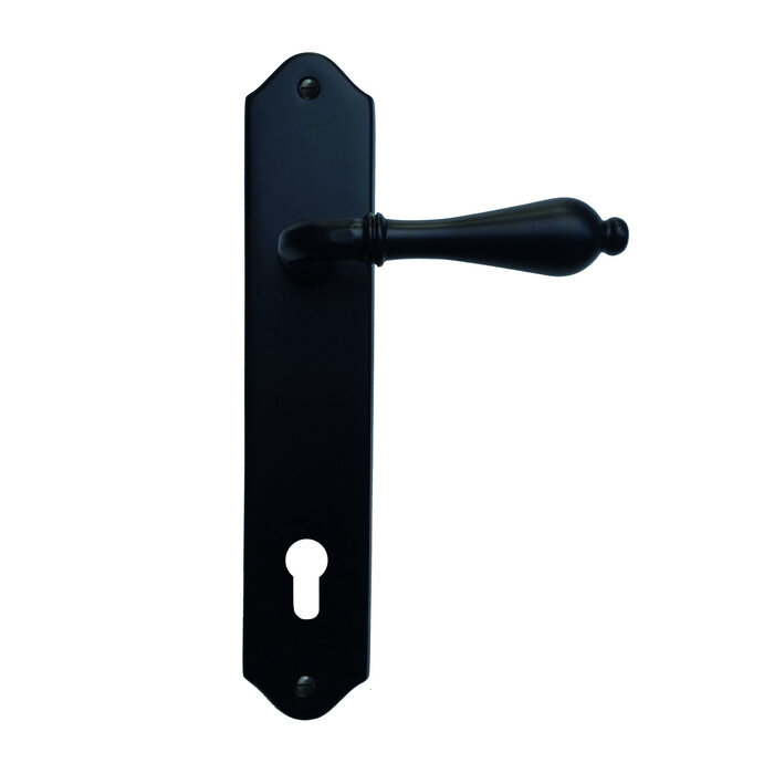 HDD Poignées de porte noires Lisa sur plaque arrondie