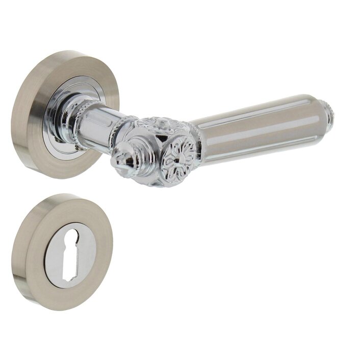 Intersteel Intersteel Poignée de porte 1716 Julietta rosace ronde en Chrome/nickel mat