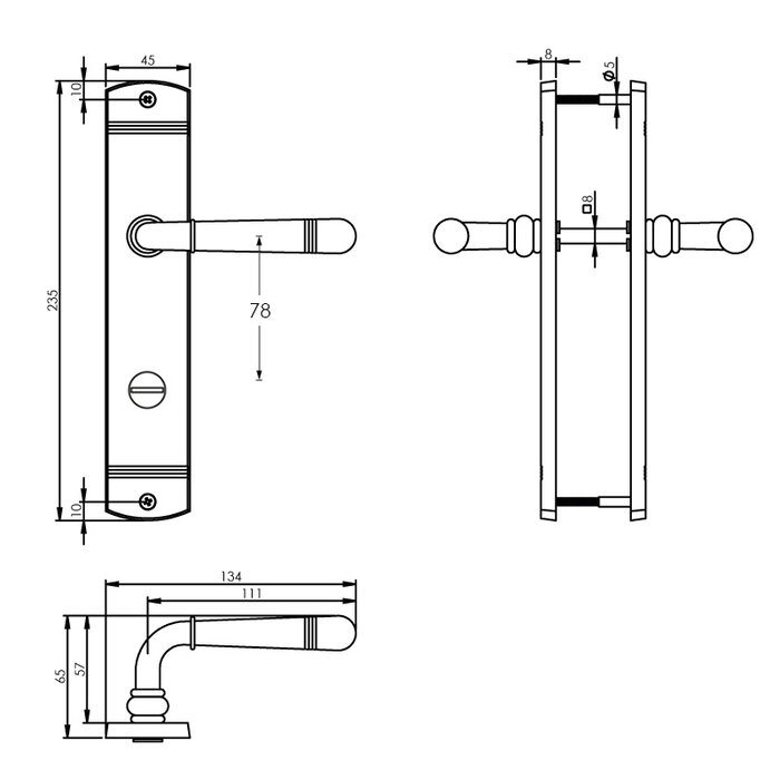 Intersteel Intersteel Türgriff Helena auf Schild – Chrom