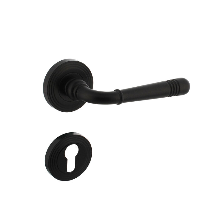 Intersteel Intersteel Deurkruk Helena op rozet Ø 54X9 mm- Mat zwart