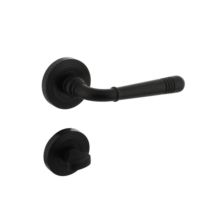 Intersteel Intersteel Door handle Helena on rosette Ø 54X9 mm - Matt black