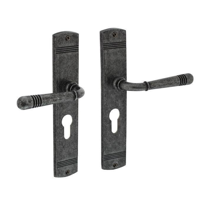 Intersteel Poignée de porte Intersteel Helena sur vieux bouclier gris