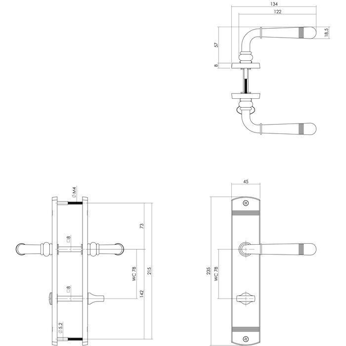 Intersteel Intersteel Door handle Helena on shield brass PVD
