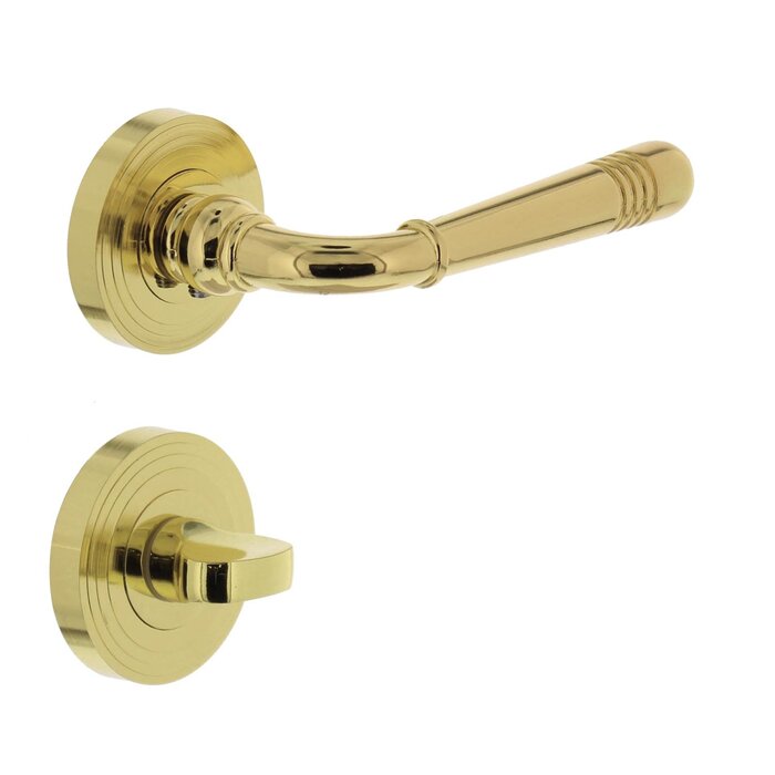 Intersteel Intersteel Door handle Helena on rosette Ø 55x10 mm brass lacquered PVD