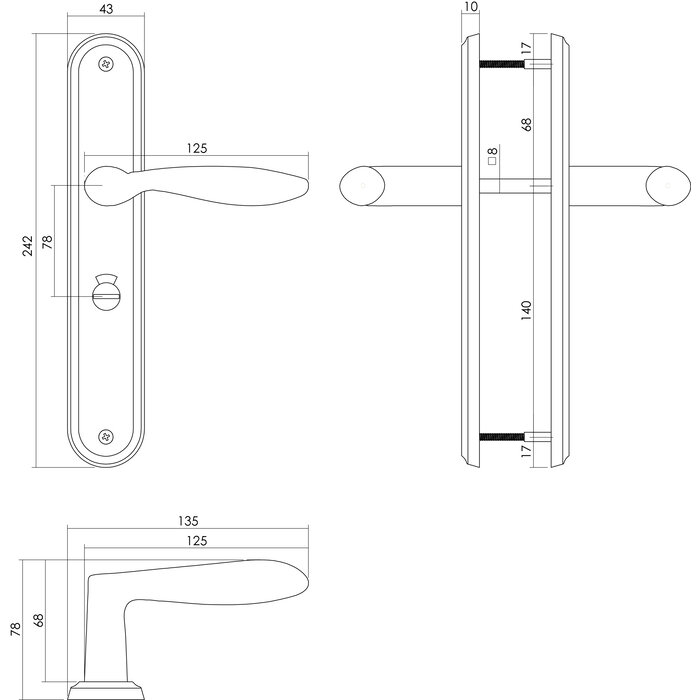 Intersteel Intersteel Deurkruk George op schild nikkel mat