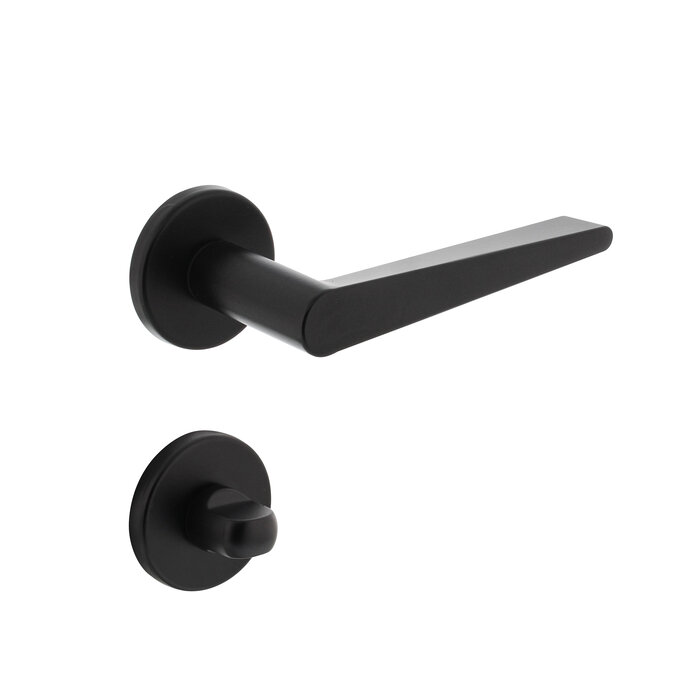 Intersteel Poignée de porte Intersteel noire TIGA sur rosace ronde Ø 49 x 7 mm