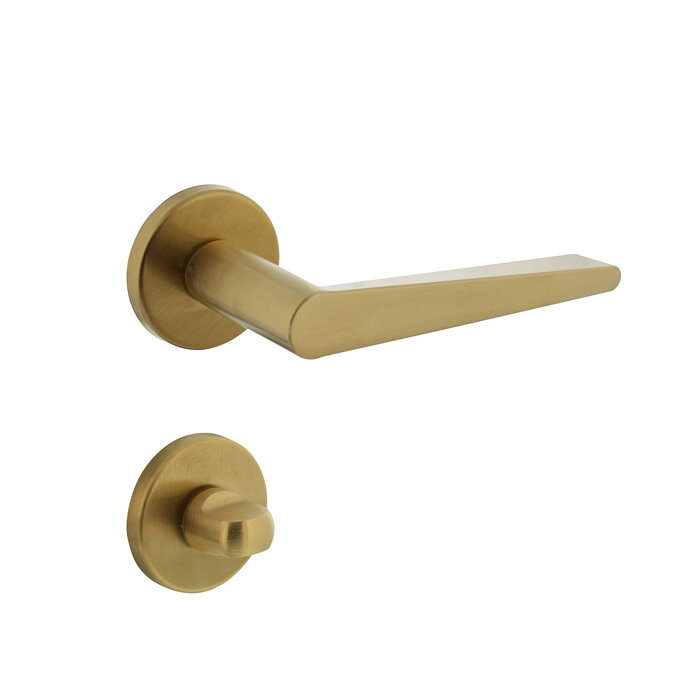 Intersteel Intersteel door handle TIGA on round rosette brass matt titanium PVD