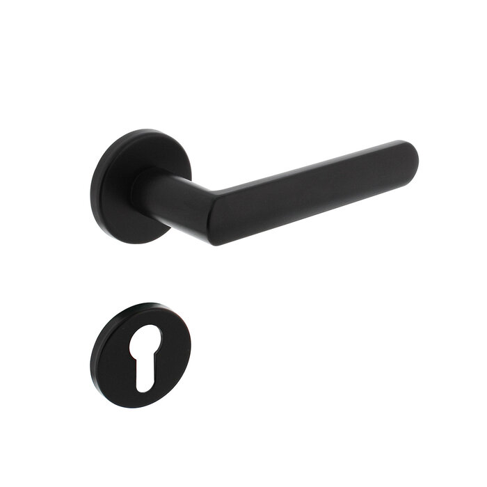 Intersteel Poignée de porte Intersteel SORA noire sur rosace ronde Ø 51 x 5 mm