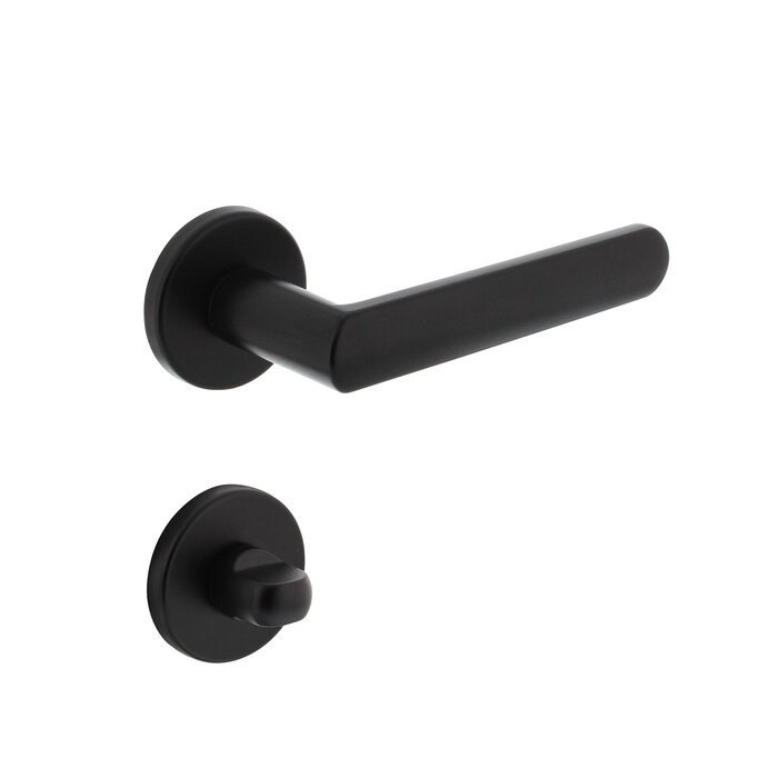 Intersteel Schwarzer Intersteel-Türgriff SORA auf runder Rosette Ø 49 x 7 mm