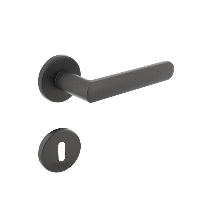 Intersteel Poignée de porte Intersteel SORA sur rosace ronde Ø 49 x7 mm gris anthracite