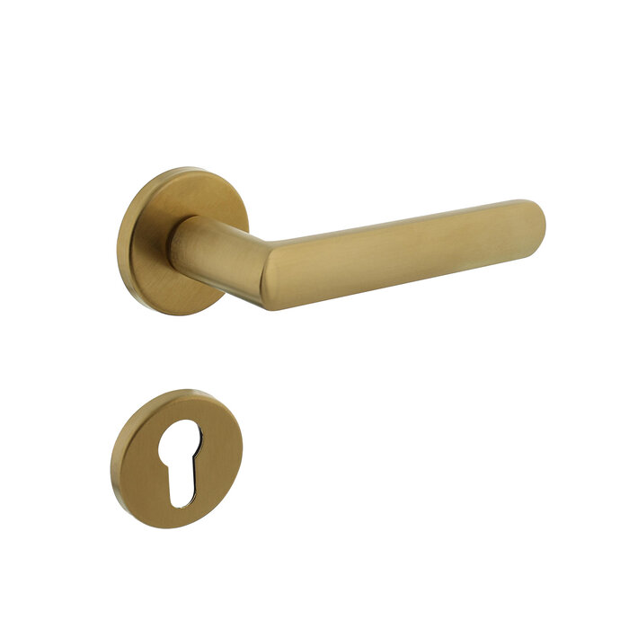 Intersteel Intersteel door handle SORA on round rosette Ø 51 x 5 mm brass matt titanium PVD
