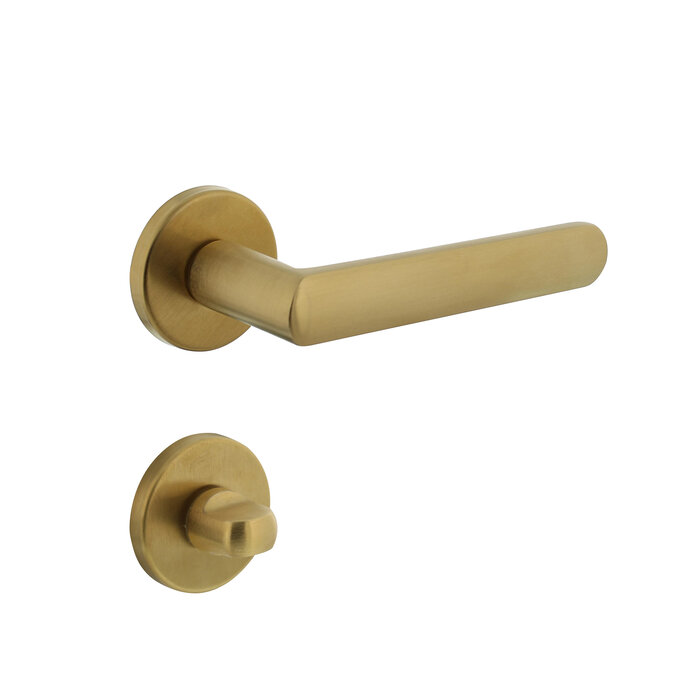 Intersteel Poignée de porte Intersteel SORA sur rosace ronde Ø 51 x 5 mm, laiton, revêtement PVD titane mat