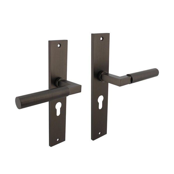 Intersteel Poignées de porte Intersteel gris anthracite Bau-Stil sur bouclier long 245 x 45 mm