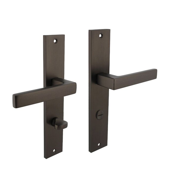 Intersteel Poignées de porte Intersteel gris anthracite 'Hera' sur bouclier long 245 x 45 mm