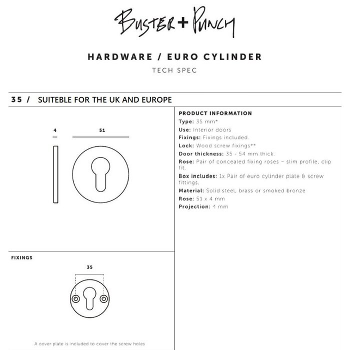 Buster+Punch Paire de plaques cylindre noires Buster & Punch / Welders noires