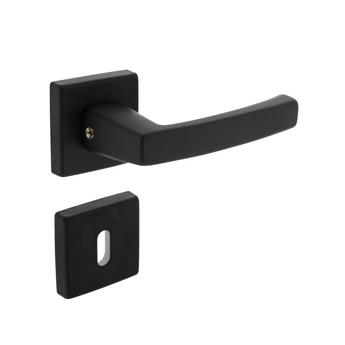 Intersteel Intersteel Door handle Moora on rosette 50x50x10 mm aluminum black