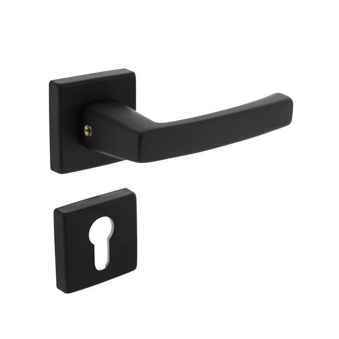 Intersteel Intersteel Door handle Moora on rosette 50x50x10 mm aluminum black
