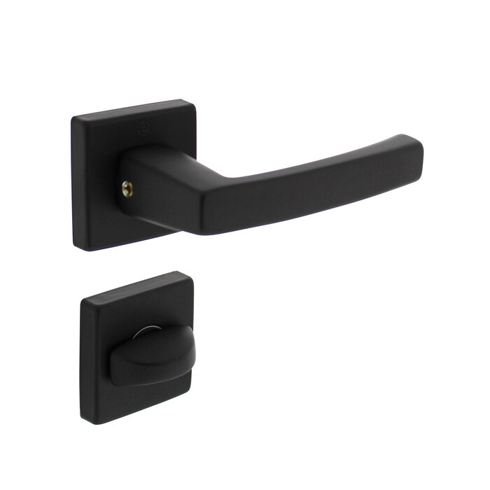 Intersteel Intersteel Door handle Moora on rosette 50x50x10 mm aluminum black