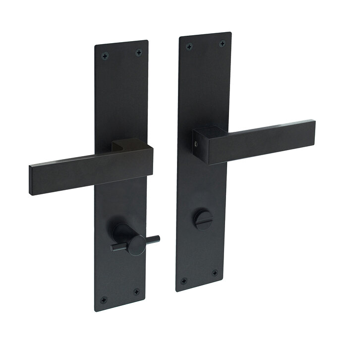 Intersteel Deurkruk paar Amsterdam op renovatieschild 2mm mat zwart