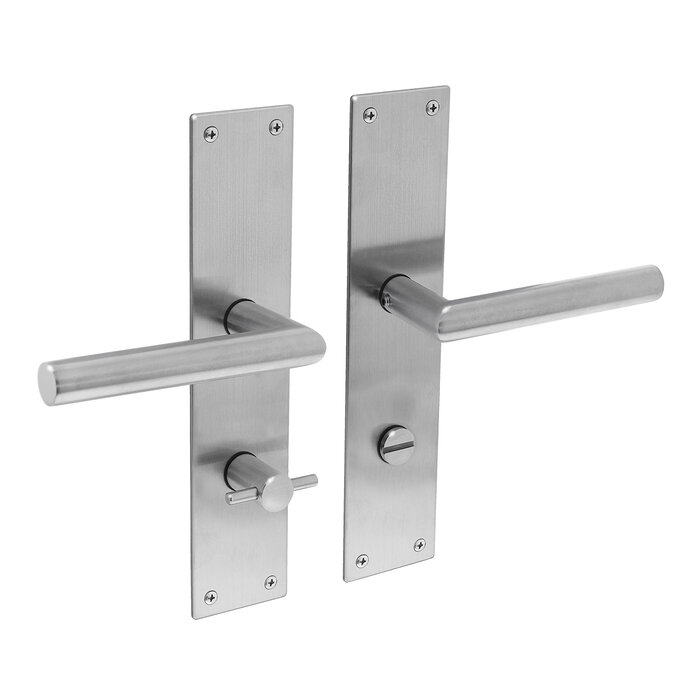 Intersteel Intersteel door handles 'Jura' on a rectangular shield in brushed stainless steel