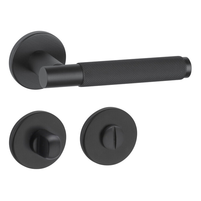 Fimet Black solid door handles Marion 1444