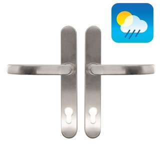 HDD Safety fitting on oval shield - handle and crank - stainless steel