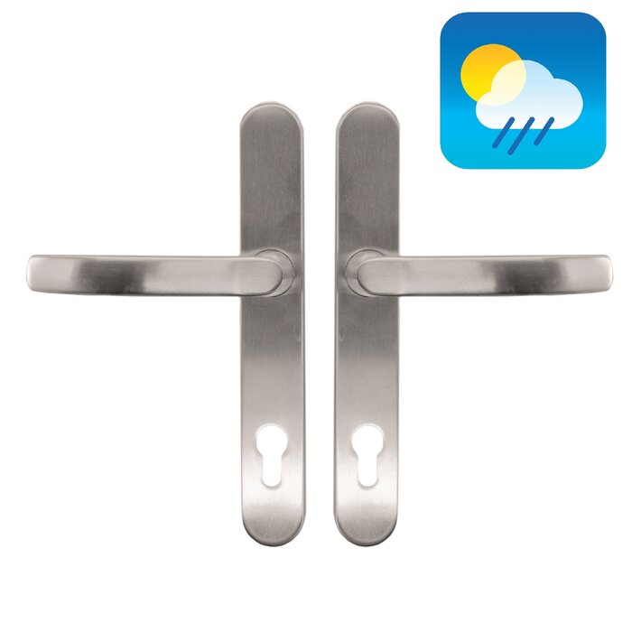 HDD Safety fitting on oval shield - handle and crank - stainless steel