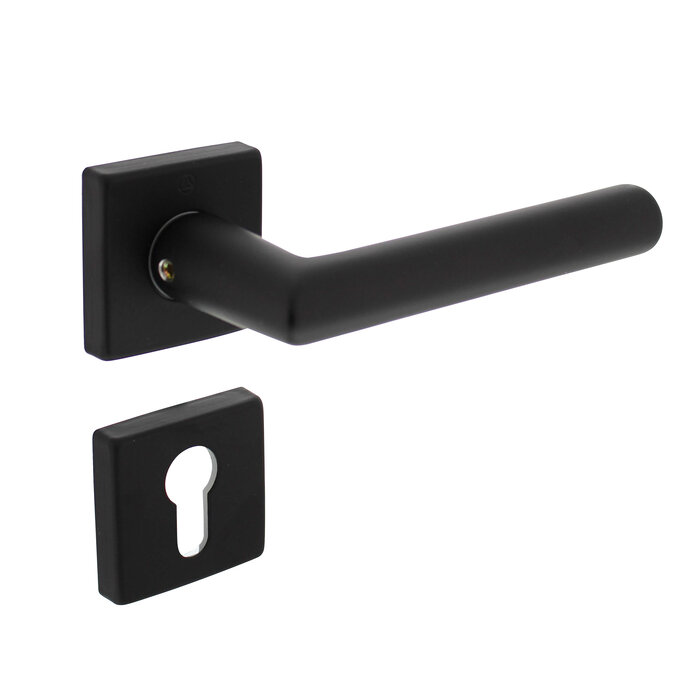 Intersteel Intersteel Door handle Broome on square rosette aluminum black