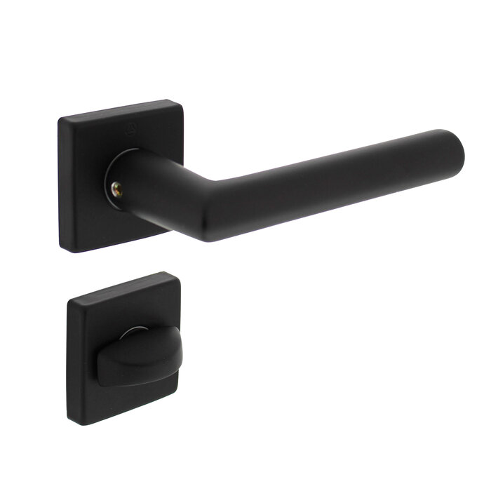 Intersteel Intersteel Poignée de porte Broome sur rosace carrée aluminium noir