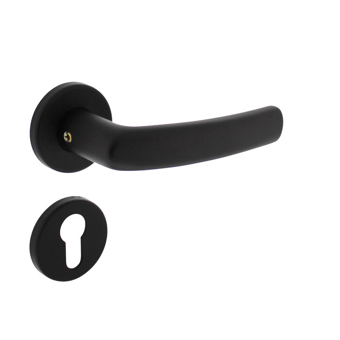 Intersteel Poignée de porte Intersteel 'Denham' sur rosace ronde aluminium - noir