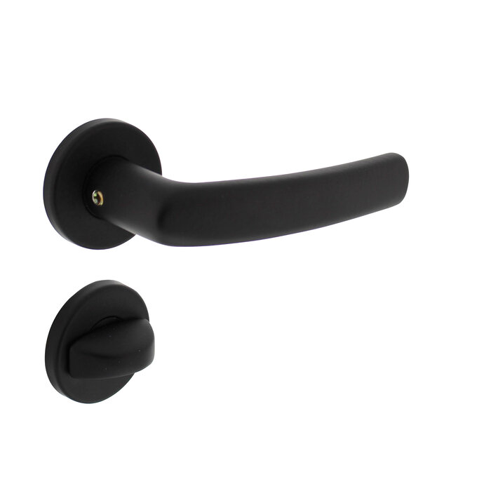 Intersteel Intersteel deurklink 'Denham' op rond rozet aluminium - zwart