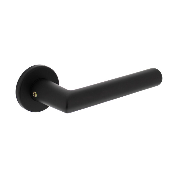 Intersteel Intersteel door handle 'Broome' on round rosette aluminum - black