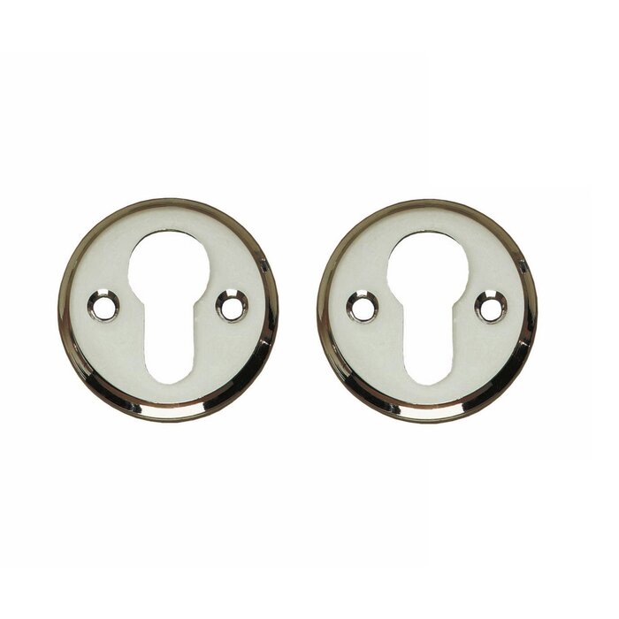 Intersteel Pair of Intersteel Rosettes cylinder hole round concealed nickel